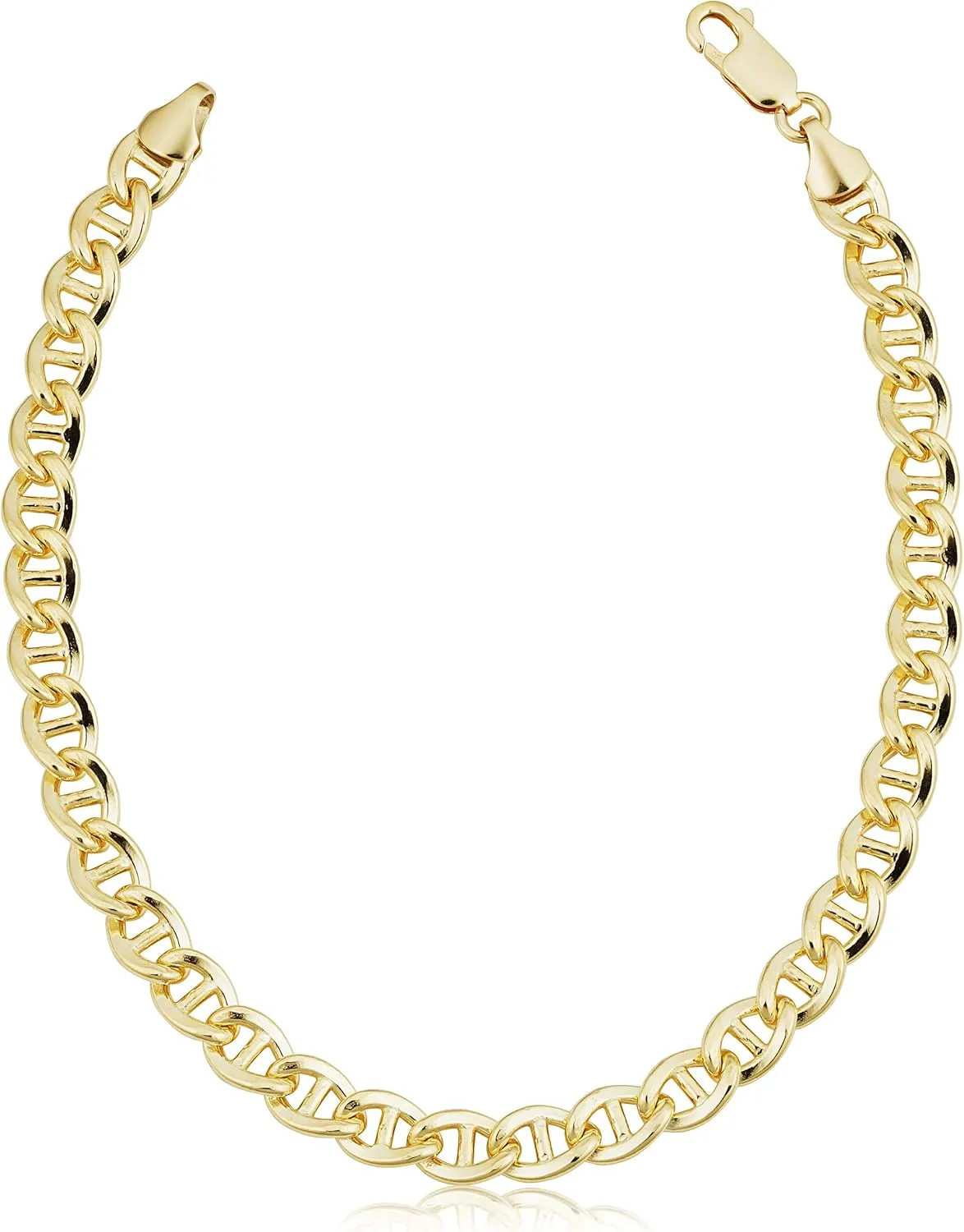 Solid 14k Yellow Gold Mariner Link Bracelet for Men and Women (6 mm, 8.5 inch)