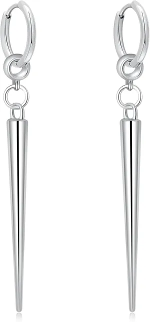 Spike Dangle Earrings for Men Women Punk Statement Hoop Earring Jewelry