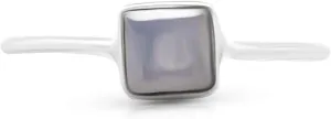 SquareLabradorite 925 Sterling Silver Ring - Delicate BOHO Chic Jewelry - Fashionable and Stylish for Women with Velvet Gift Bag/Box - Made by Indian Artisans - Size 5-9