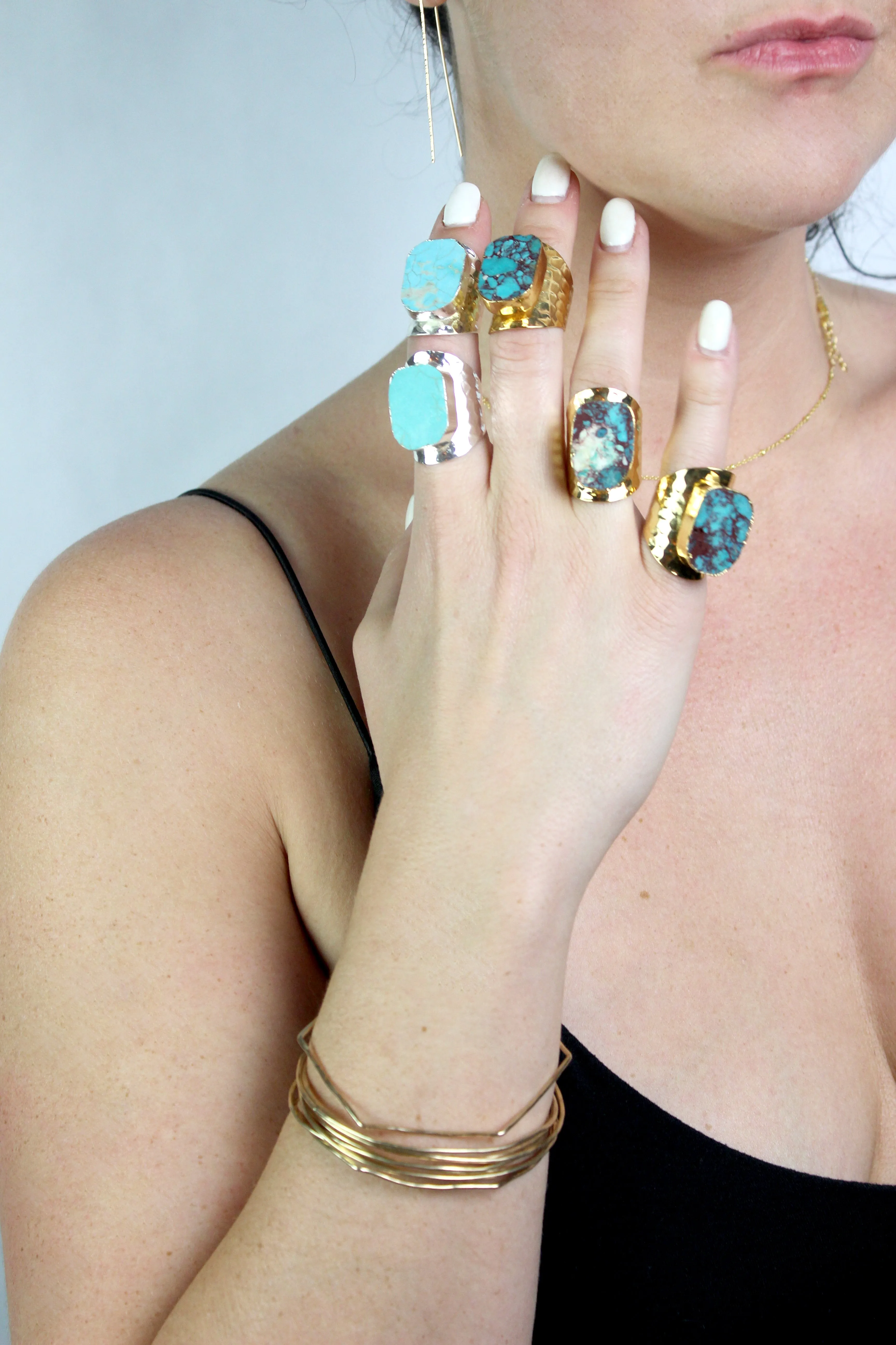 Stand Tall // Turquoise Statement Ring, Gold or Silver, Boho Jewelry, Modern Bohemian // BH-R007
