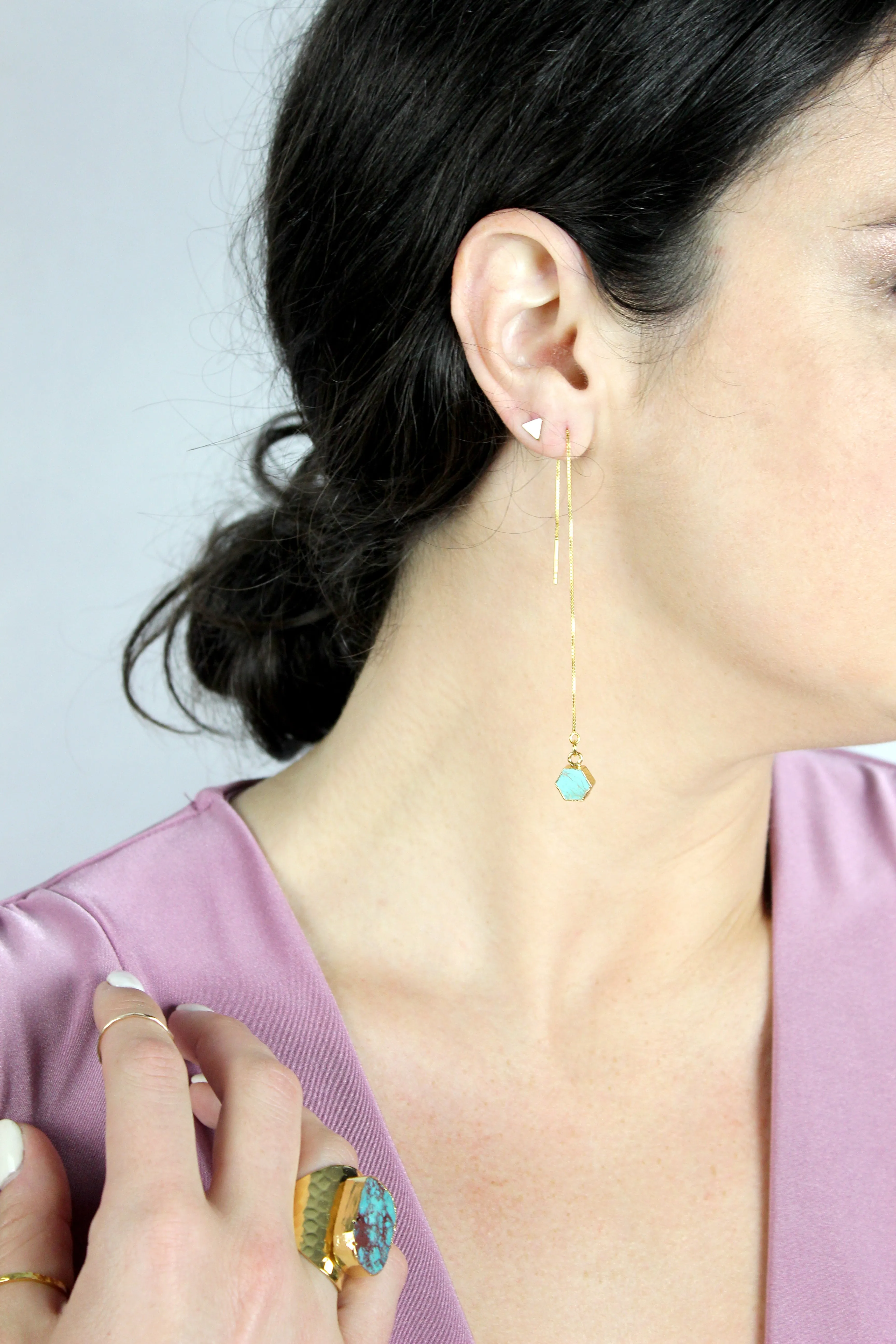 Stand Tall // Turquoise Statement Ring, Gold or Silver, Boho Jewelry, Modern Bohemian // BH-R007