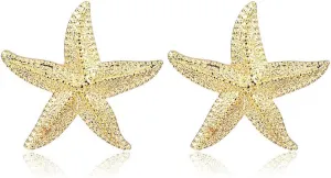 Starfish Earrings Large Gold Statement Big Star Earrings for Women Boho Fashion Beach Ear Jewelry Accessories