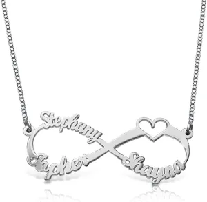 Sterling Silver Personalized Infinity Family Name Necklace Pendant Custom Made with Any Name Personal Jewelry for Women