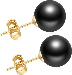 Stud Earrings for Women, Hypoallergenic Sterling Silver Post Dainty Pearl, Black Onyx, Halo Cubic Zirconia Earrings Studs
