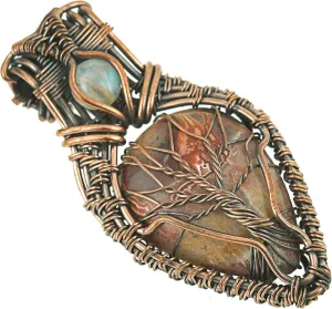 Stunning Copper Tree of Life Pendant Necklace with Handmade Gemstones and 20" Chain - Perfect for Boho Lovers