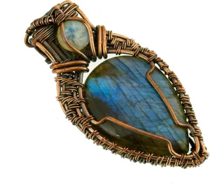 Stunning Handmade Copper Wire Wrapped Multi-Gemstone Pendant Necklace 20" - Perfect for Spiritual Connection and Intuition