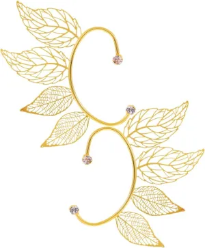 Stylish Leaf Ear Cuffs Non-piercing Earring Cuffs for Women Fashionable Clip-on Jewelry