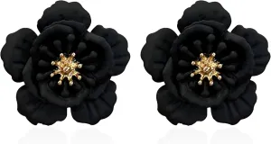 Summer Boho Flower Stud Earrings for Women Flower Shaped Daisy Earrings with Gold Bud Hawaiian