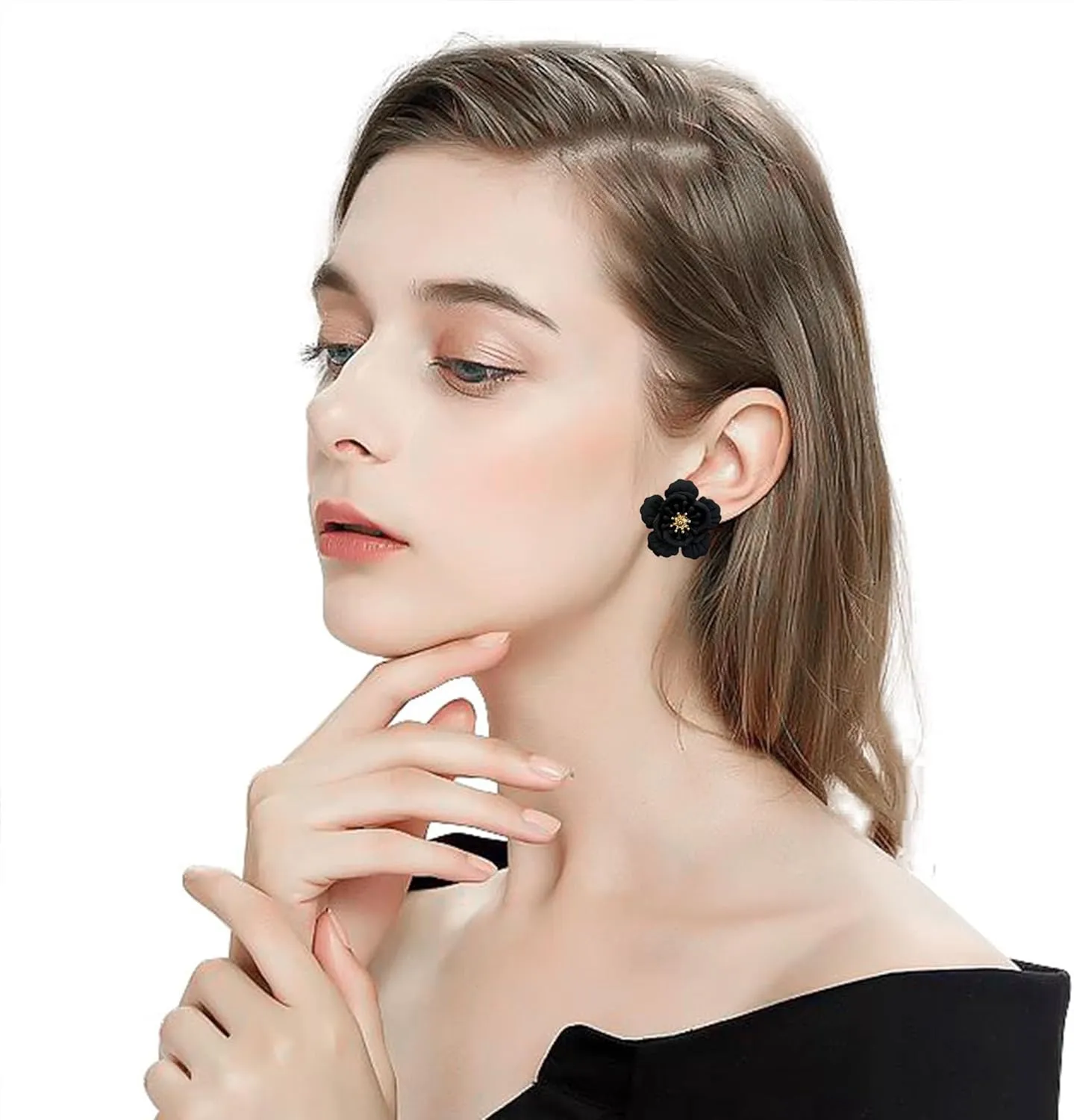 Summer Boho Flower Stud Earrings for Women Flower Shaped Daisy Earrings with Gold Bud Hawaiian