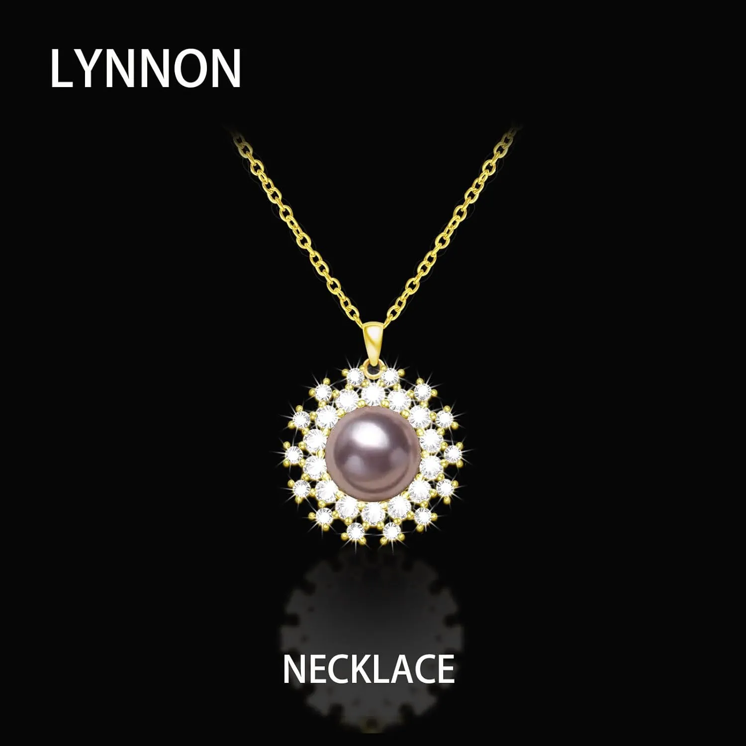Sunflower Pearl Jewelry Set for Women with 10MM Pearl Pendant Necklace and 8MM Earrings, Gifts for Friends, Mom or Lovers
