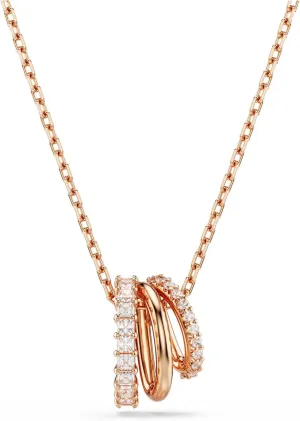 Swarovski Hyperbola Pendant, Mixed Cuts, Clear, Rose Gold-Tone Finished