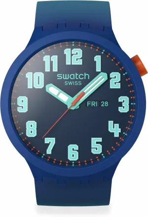 Swatch Unisex Casual Watch Blue Bio-sourced Quartz Essentially Bold