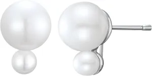 SWEETV Elegant 7mm White Pearl Stud Earrings for Women, Wedding Bridal Stud Earrings for Brides Bridesmaids, Prom Formal Jewelry Gifts