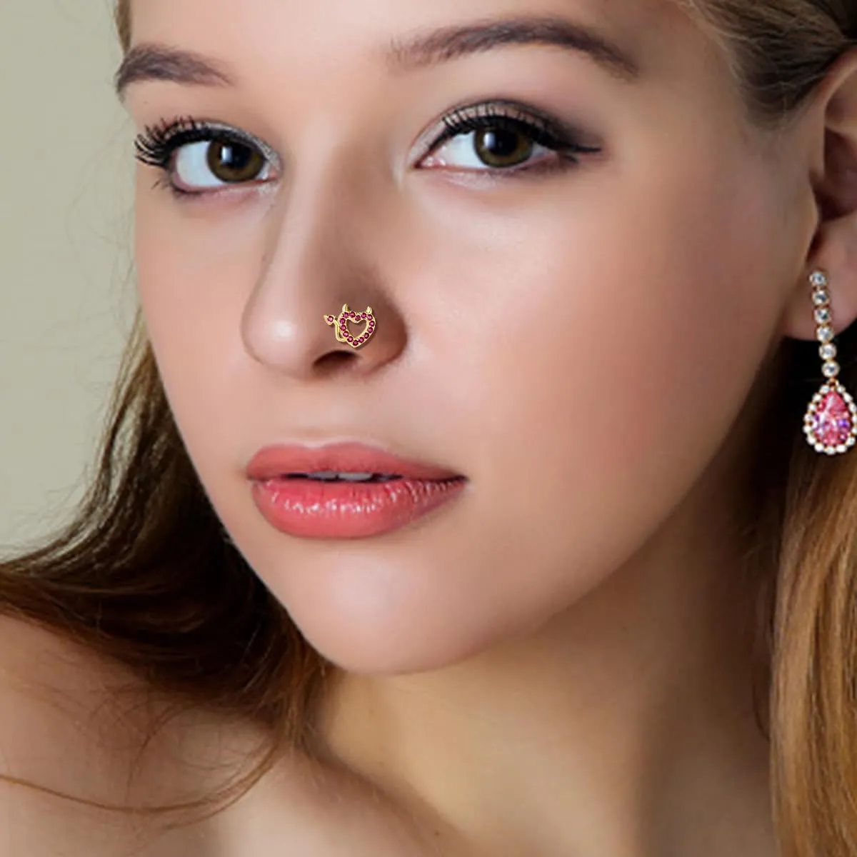 TAMHOO 18Pcs Nose Rings - L Shape, Butterfly & Heart Designs - Gold Nose Studs for Women