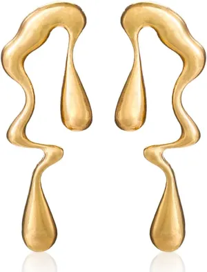 Teardrop Earrings Gold Palated Earrings Large Irregular Geometric Studs Big Lightweight Waterdrop Earrings Jewelry for Women