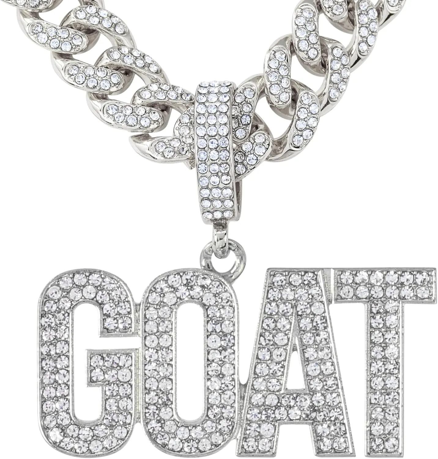 Techno Pave Men's Iced-Out Pendant Necklace  24-Inch Chain, Hip-Hop Streetwear Jewelry