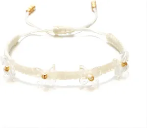 tenghong2021 Acrylic Transparent Butterfly Hand Woven Bracelet for Women Adjustable Strings Braided Rope Bracelets Lucky Butterfly Friendship Matching Bracelet for Women Gifts Jewelry