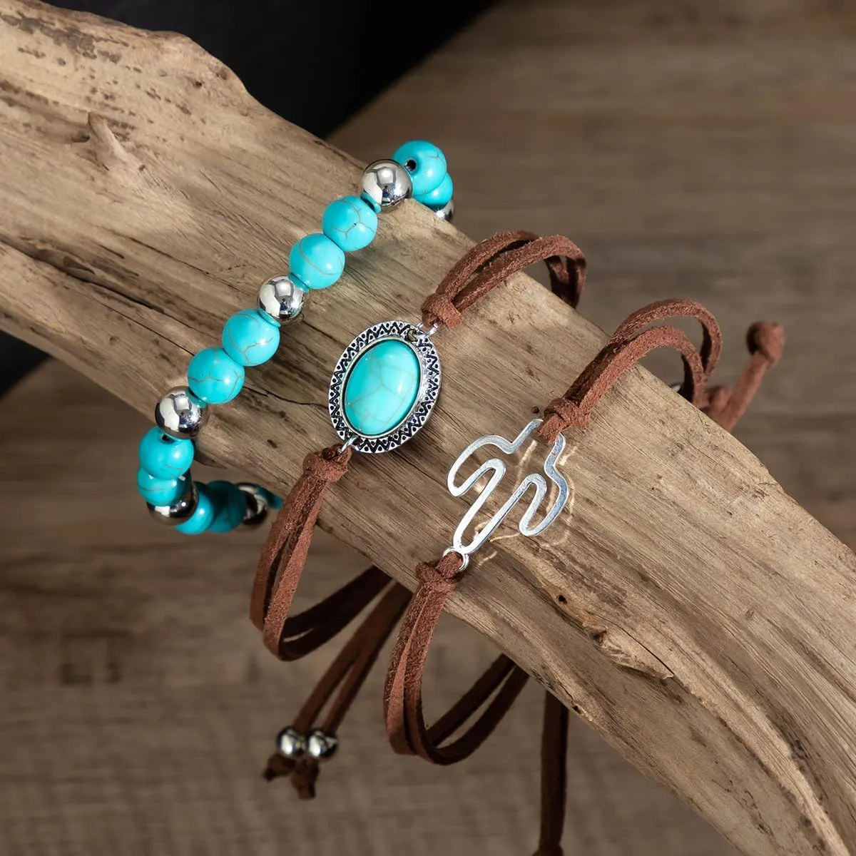 tenghong2021 Ethnic Style Hand-woven Turquoise Beaded Bracelet for Women Vintage Bird Multi-layer Wrapped Leaf Hand Rope Western Bracelets Boho Cowboy Cowgirl Layered Bracelets Jewelry Accessories