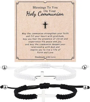 tenghong2021 Handmade Cross Braided Bracelets for Women Lucky Knot Adjustable Red String Protection Bracelet Boho Amulet Wax Thread Rope Charm Bracelet Bangles for Women Men Couple Gifts Jewelry