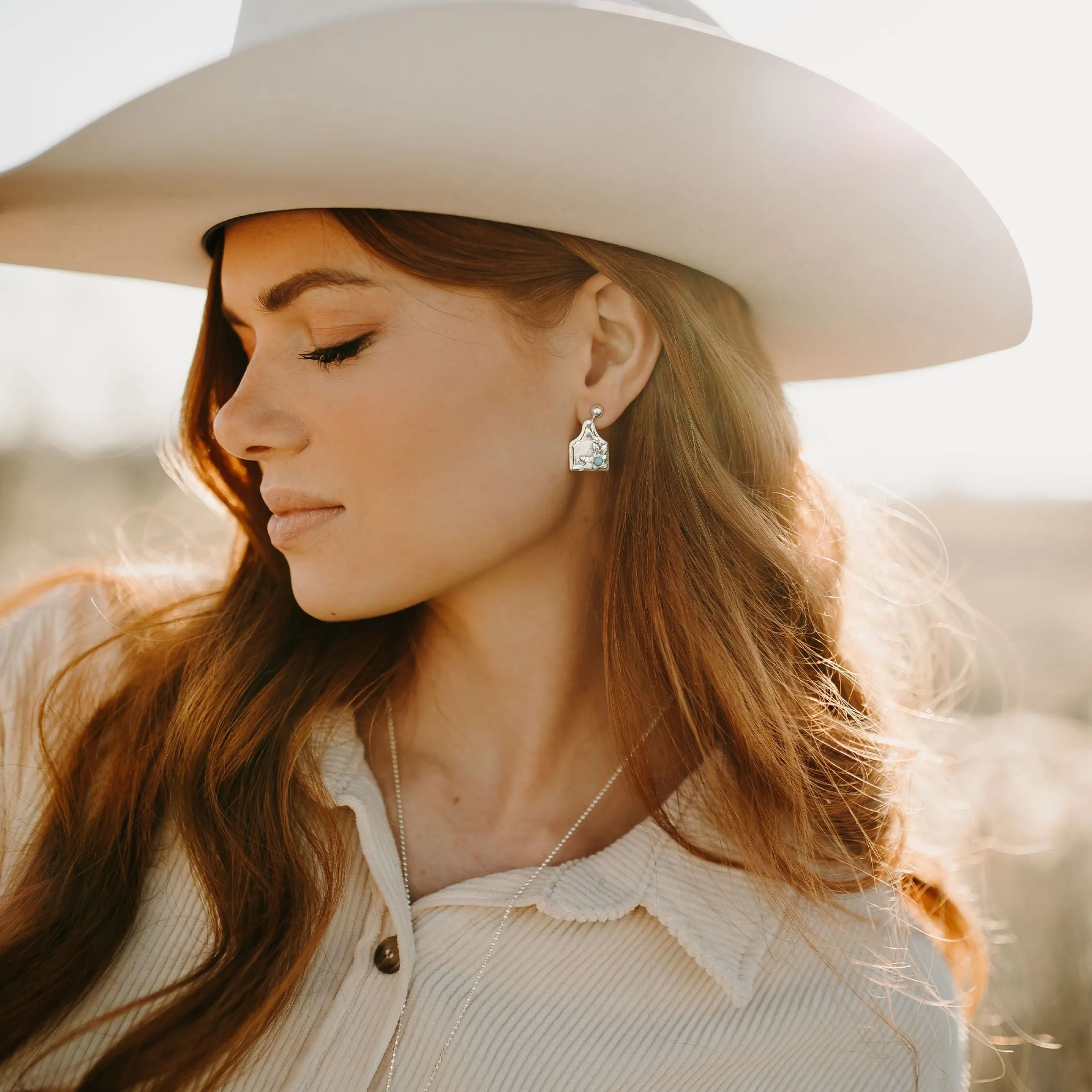 The Turquoise Blossom Eartag Earrings