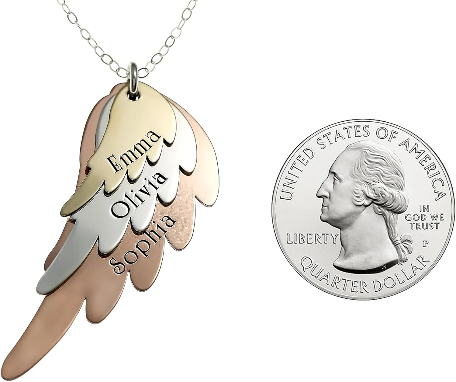Three Bar Sterling Silver Personalized Necklace. Includes 3 Customizable Name Charms and your Choice of Sterling Silver Chain. Gifts for Her, Mom, Wife, Girlfriend