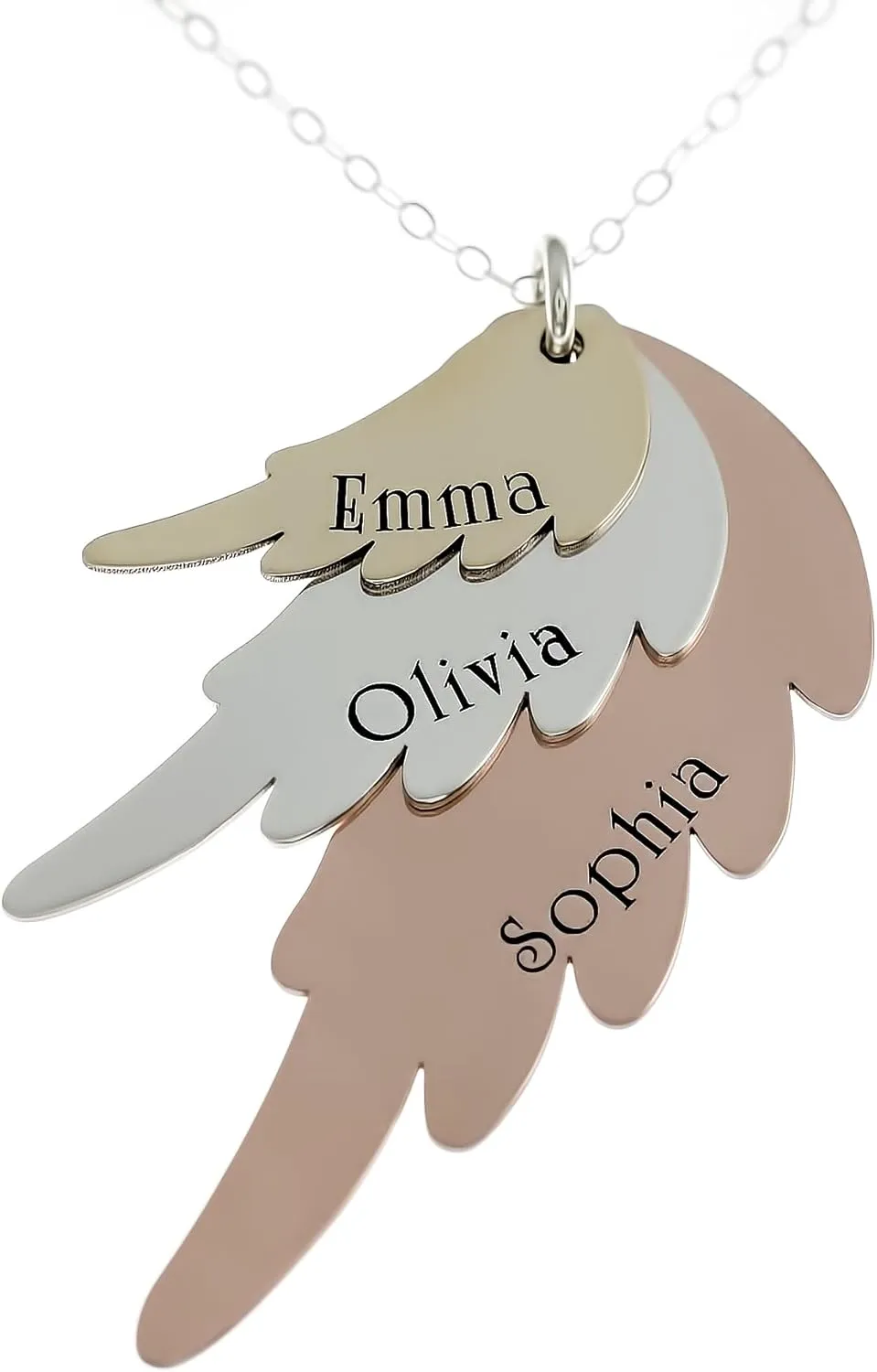 Three Bar Sterling Silver Personalized Necklace. Includes 3 Customizable Name Charms and your Choice of Sterling Silver Chain. Gifts for Her, Mom, Wife, Girlfriend