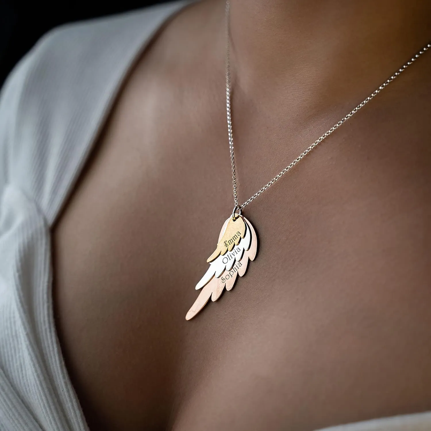 Three Bar Sterling Silver Personalized Necklace. Includes 3 Customizable Name Charms and your Choice of Sterling Silver Chain. Gifts for Her, Mom, Wife, Girlfriend