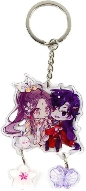 Tian Guan Ci Fu Acrylic Keychain Car Cute Anime Heaven Officials Blessing Key Chain Women Pendant Key Holder Charm Decoration Accessories Clothing Novelty and More Multicolor