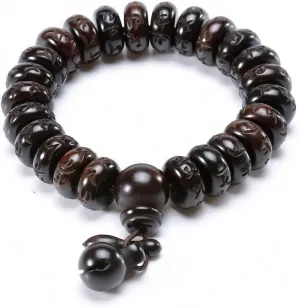 Tibetan Buddhist Mala Buddha Bracelet Natural Wood Bead Bracelet Om Meditation Yoga Prayer Bracelets