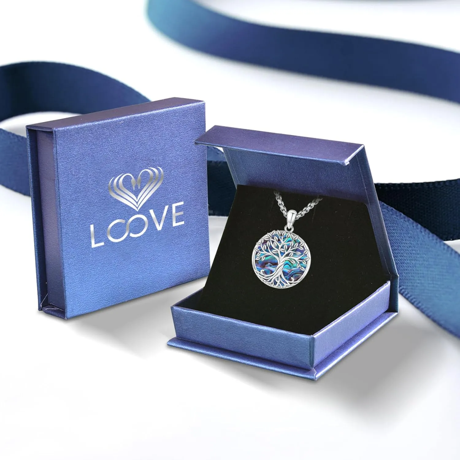 Tree of Life Necklace for Women Sterling Silver Celtic Moon Tree Moonstone Turquoise Pendant Heart Family Tree Necklace for Mother Daughter Sister Gifts