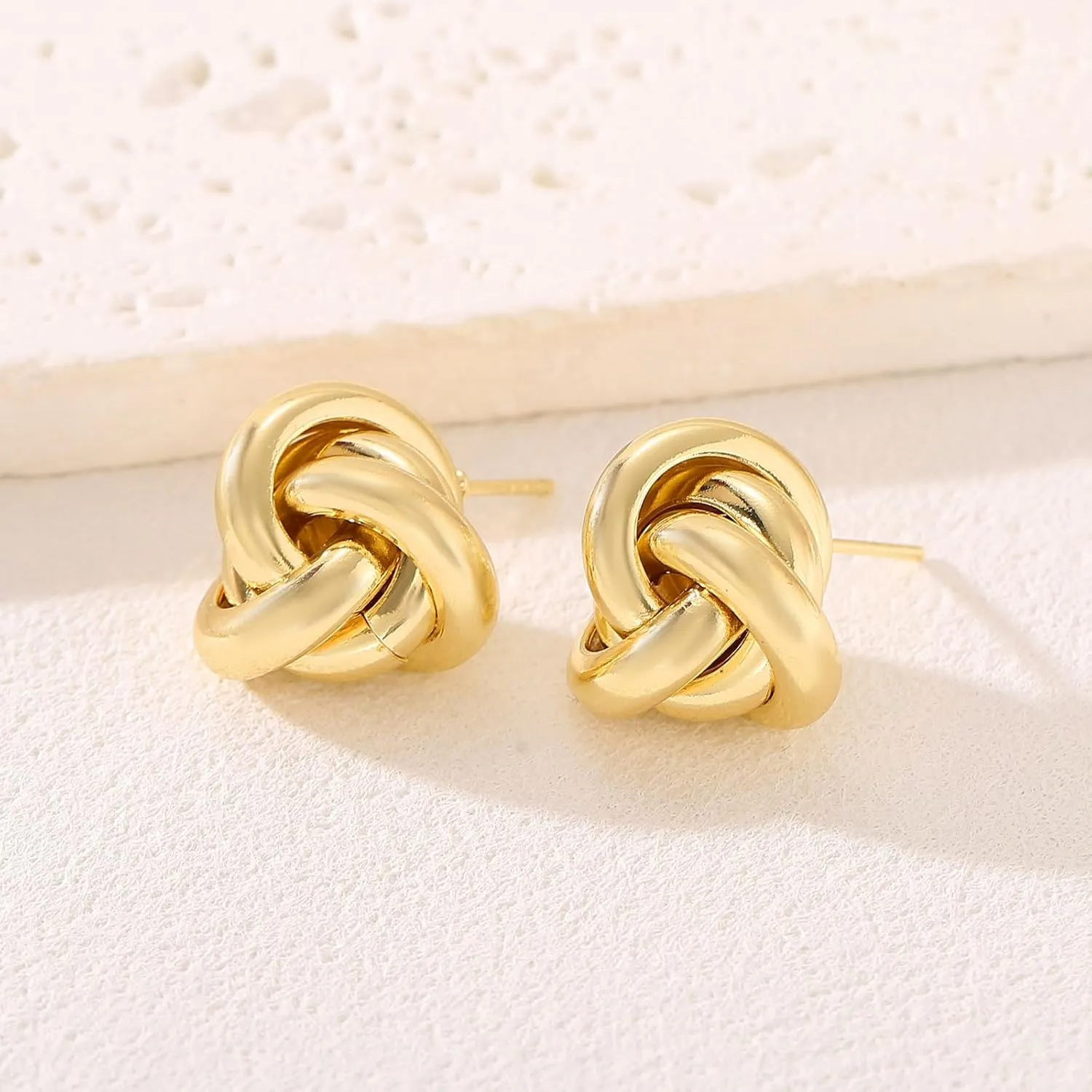 Trendy Gold Knot Heart Earrings for Women Colored Drop Dangle Statement Earrings Chunky Link Earring Jewelry