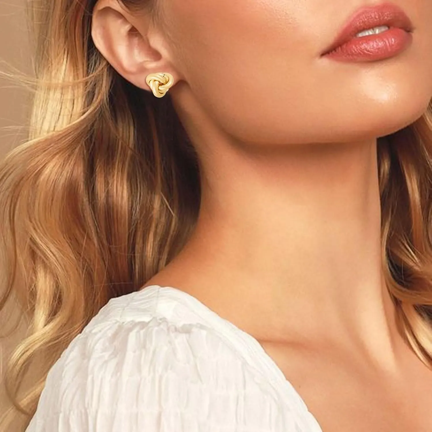 Trendy Gold Knot Heart Earrings for Women Colored Drop Dangle Statement Earrings Chunky Link Earring Jewelry
