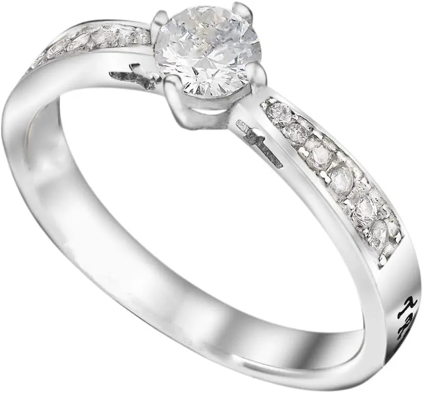 True Love Waits Message on a Stunning Majesty Ring Large Brilliant Center Stone Smaller Sparkling Riser Stones High Polished Stainless Steel Christian Women's Ring