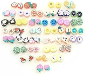 TRUSTED WARES tylish Metal Multicolor Assorted Fruit Design | Kids design Small Stud Earrings for Charming Girls And Women Pack in a Heart Box