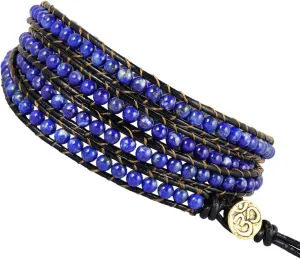 TUMBEELLUWA Wrap Bracelets Beads Bohemian Woven Leather Friendship Bracelet Healing Crystal Stone Jewelry