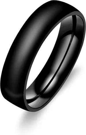 Uloveido Black Stainless Steel Couples Rings for Men Women His and Her Promise Wedding Band Rings for Friend Boyfriend Y2210
