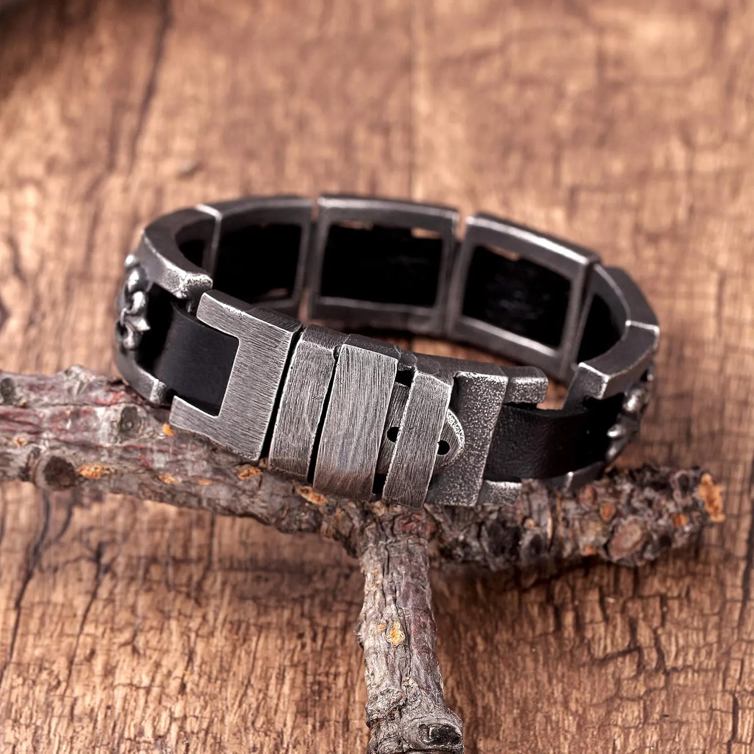 Urban Jewelry Stunning Solid Tungsten Link Bracelet for Men Polished Link, Puzzle, Ceramic Style (Silver, Black, 18K Gold Plated Option)
