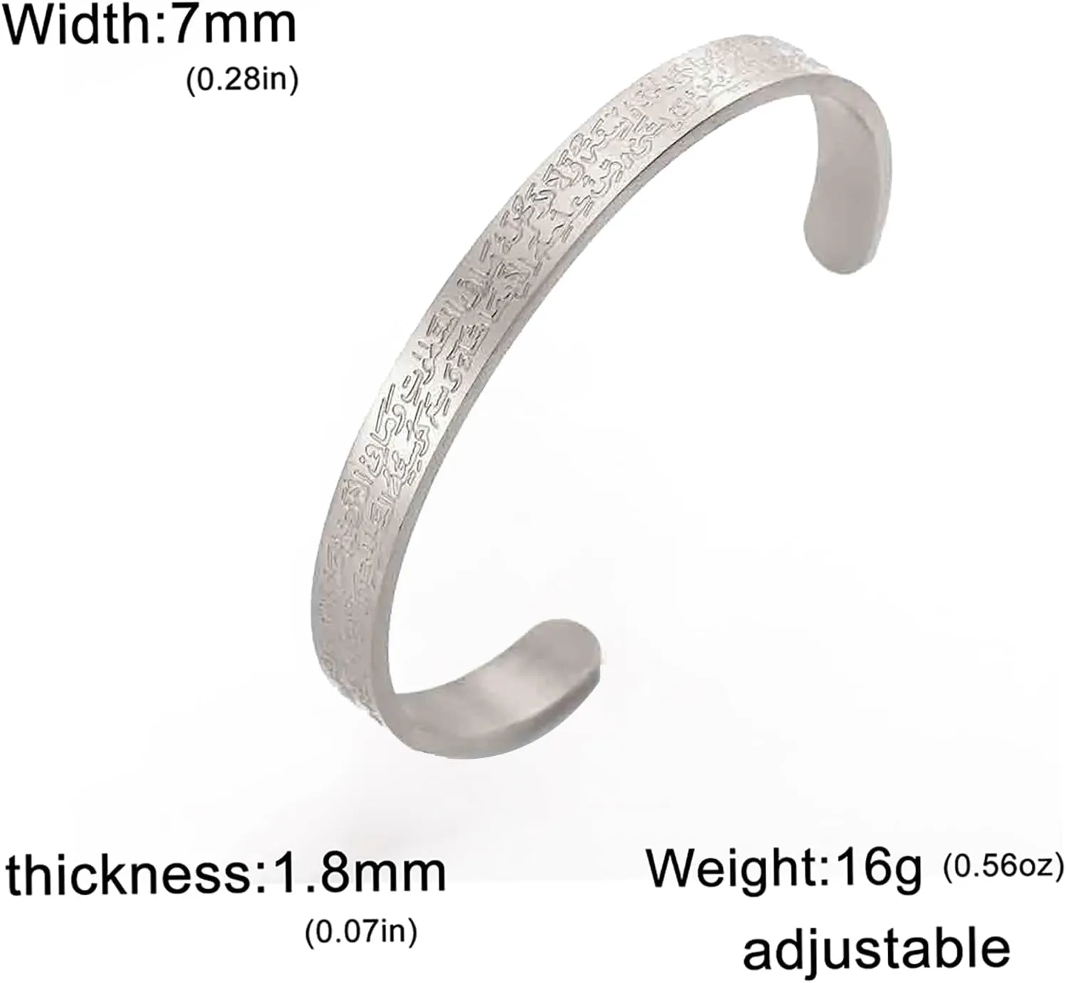 VASSAGO Ayatul Kursi Bracelet for Women Men Muslim Quran Allah Openable Bangles Arabic Calligraphy Cuff Bracelet Islam Eid Islamic Jewelry Gifts