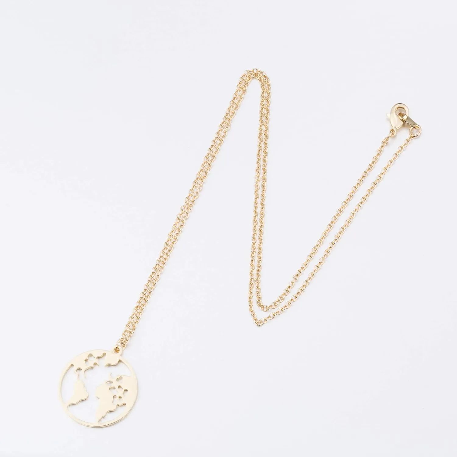 Vintage Round Origami World Map Necklace Women Geometric Round Necklace Circle Necklaces & Pendants Choker Jewelry