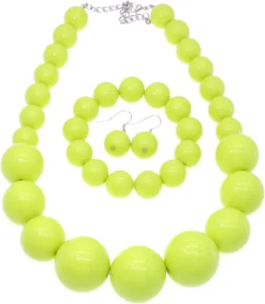 We We Chunky Pearl Necklace for Women Large Big Faux Pearl Necklace and Earrings set 1920s Costume Jewelry set Prom party