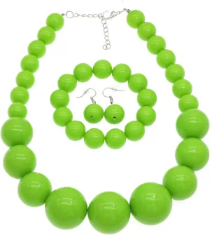 We We Chunky Pearl Necklace for Women Large Big Faux Pearl Necklace and Earrings set 1920s Costume Jewelry set Prom party