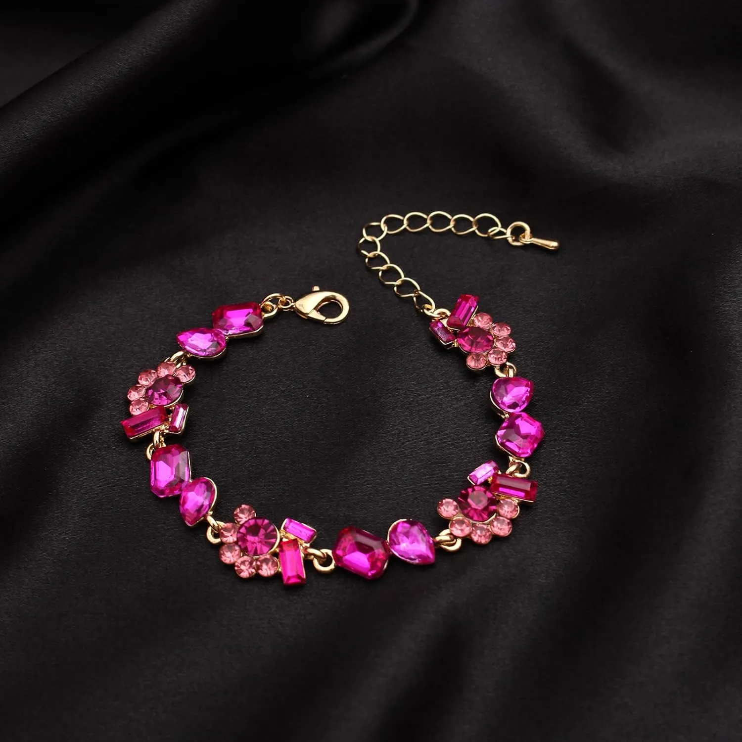 Wedding Stunning Crystal Leaf Flower Cluster Choker Necklace Bracelet Dangle Earrings Bridal Bridesmaid Prom Costume Accessories Jewelry Sets for Women