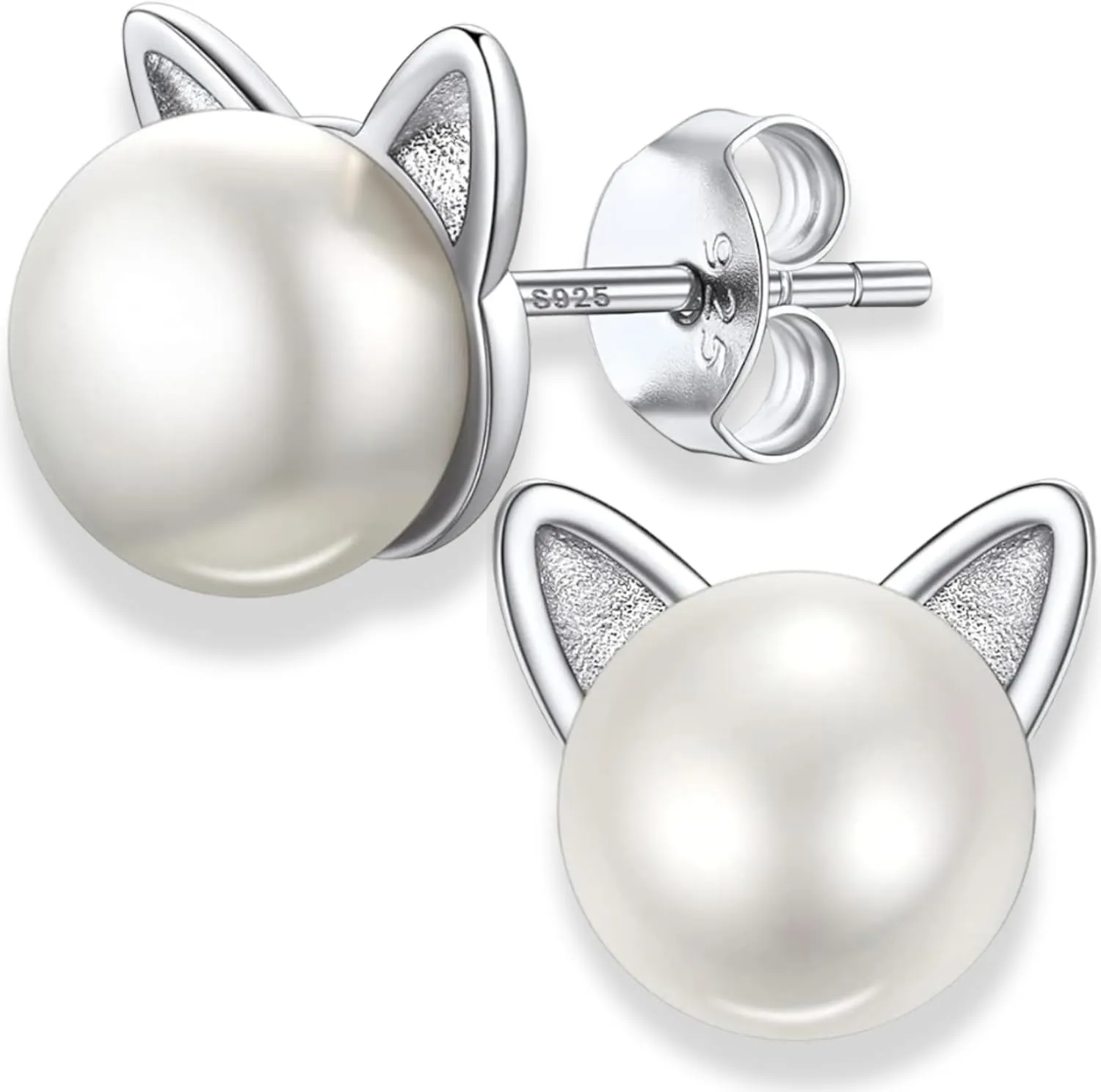 White Pearl Earrings Sterling Silver 925 earrings for women Earrings Hypoallergenic