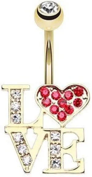 WildKlass Jewelry Charming Love 316L Surgical Steel Belly Button Ring