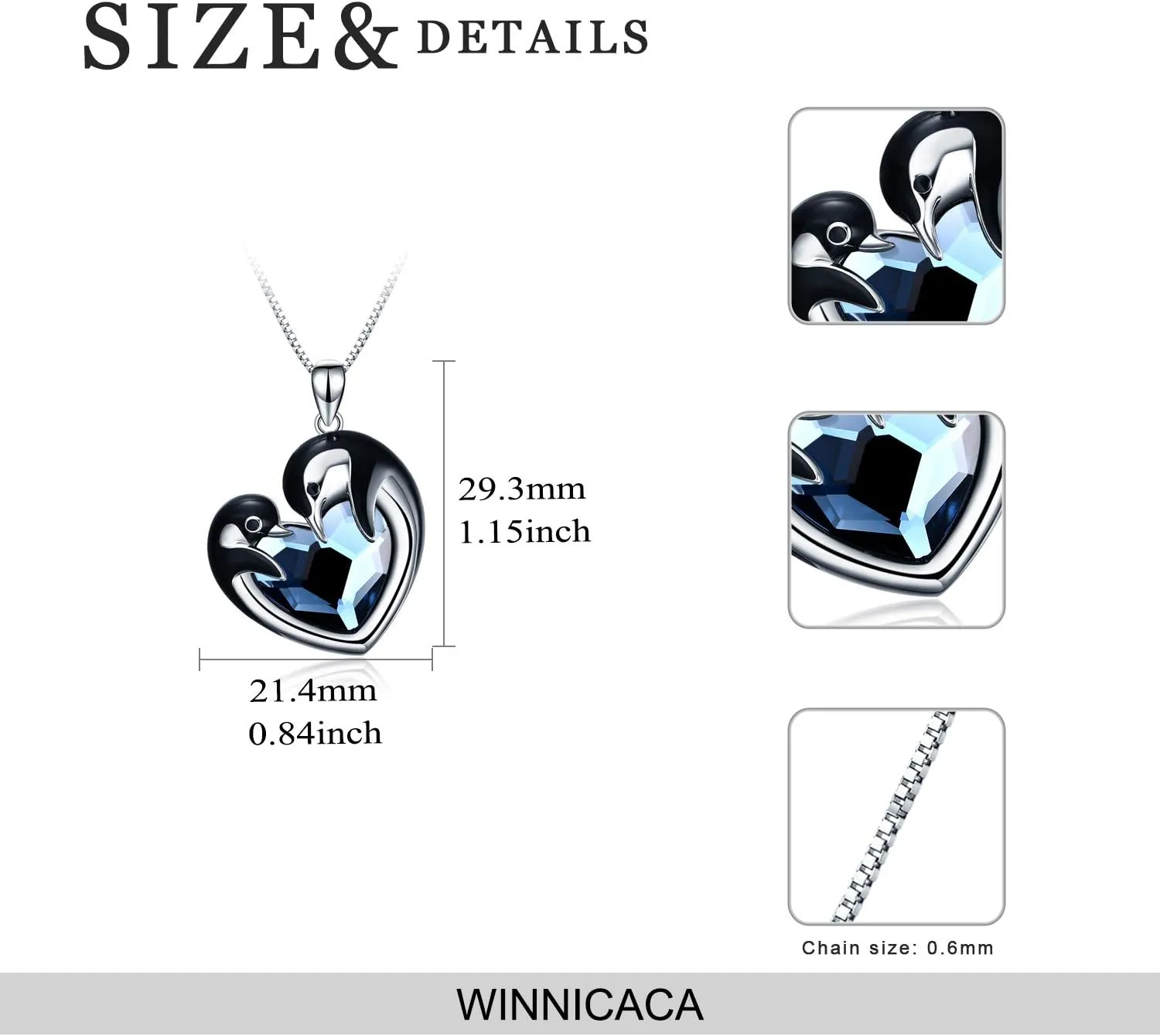 WINNICACA Unique Gifts Charming 925 Sterling Silver Phoenix/Penguin/Wolf/Fox/Highland Cow/Hummingbird/Frog/Sea Turtle Necklace Jewelry for Women Birthday Gifts