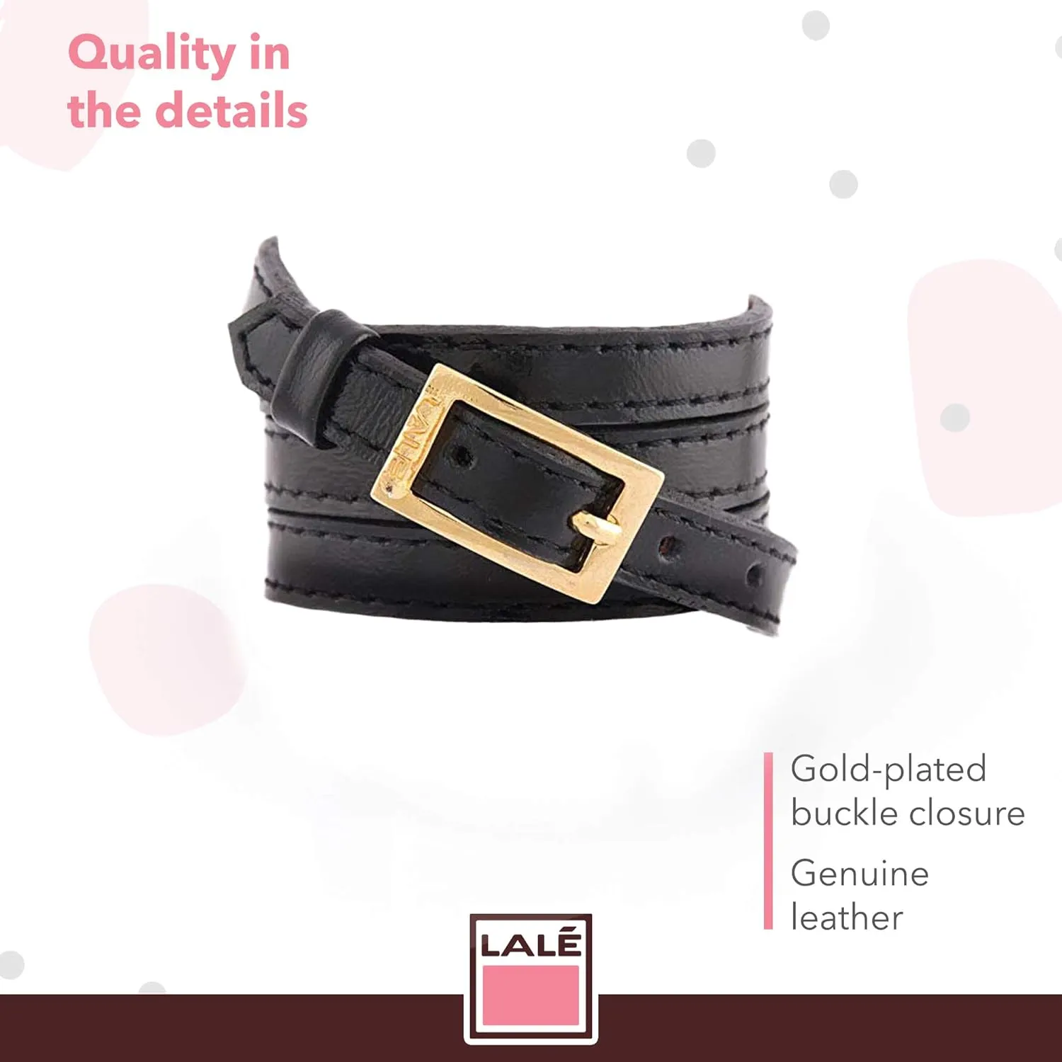 Woman wrap Genuine Leather Bracelet | Twists Four Times Around The Wrist | Ironwork Plated in Gold Buckle for Closure | Adjustable Size | Handmade Jewelry