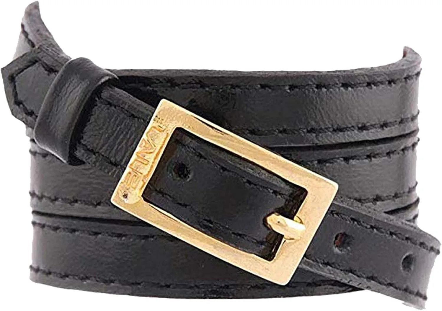 Woman wrap Genuine Leather Bracelet | Twists Four Times Around The Wrist | Ironwork Plated in Gold Buckle for Closure | Adjustable Size | Handmade Jewelry