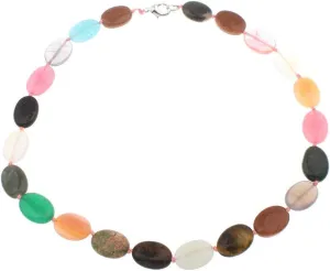 Women's Gemstone Beaded Necklace - Stunning Oval Shape Natural Gemstone Crystal Healing Beaded Necklace for Women