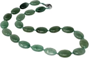 Women's Gemstone Beaded Necklace - Stunning Oval Shape Natural Gemstone Crystal Healing Beaded Necklace for Women