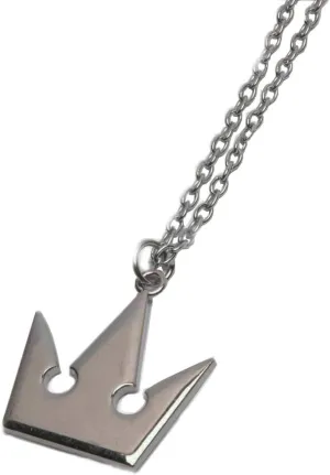 yakangda Kingdom Hearts Sora Necklace Plated Halloween Cosplay Costume Sora Necklace Silver Crown Pendant Necklace Accessory